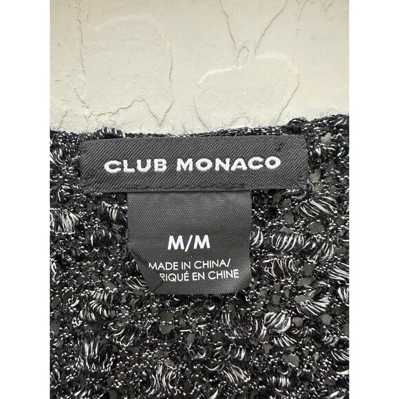 CLUB MONACO | Charcoal Gray Metallic Textured Boucle Sweater |  Size Medium - Picture 6 of 7